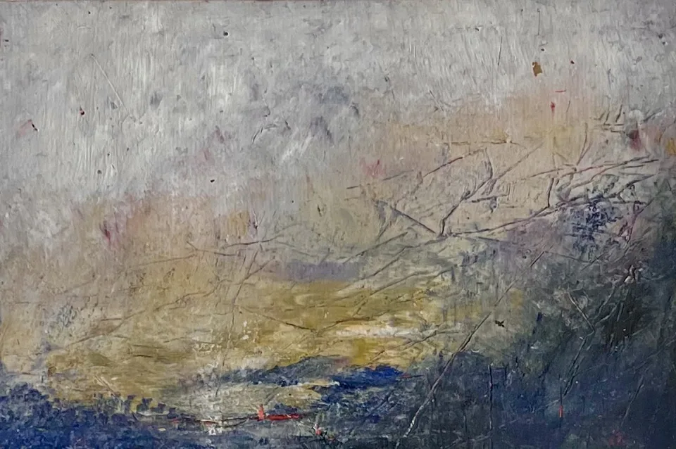 Where the Light Gets Through, oil and cold wax on paper
